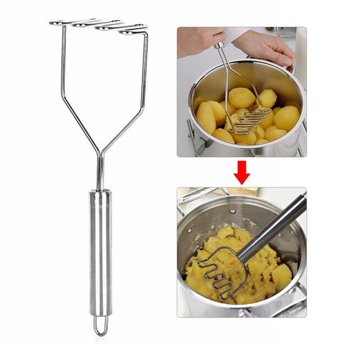 Machucador de papas y alimentos de acero inoxidable premium y duradero